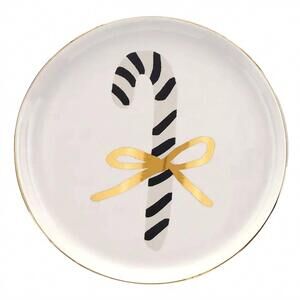 NEW SANTA BARBARA DESIGN STUDIO candy cane appetizer plates set in multicolor